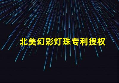 北美幻彩灯珠专利授权3010灯珠专利编号US8124988B2解析