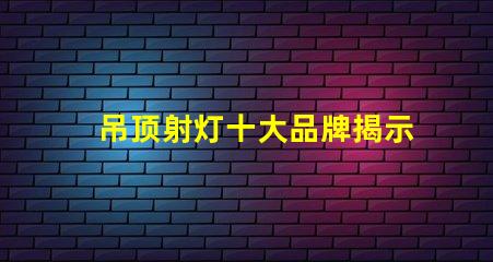 吊顶射灯十大品牌揭示市场上最受欢迎的选择