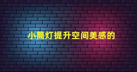 小筒灯提升空间美感的照明选择