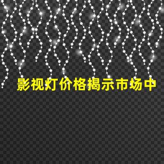 影视灯价格揭示市场中的隐藏成本与价值