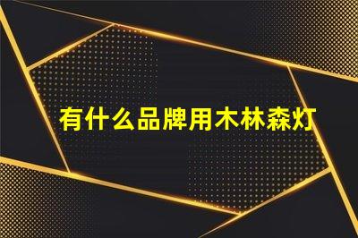 有什么品牌用木林森灯珠的