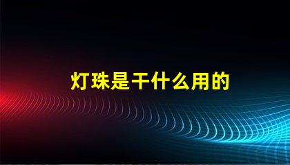 灯珠是干什么用的