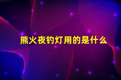 熊火夜钓灯用的是什么灯珠
